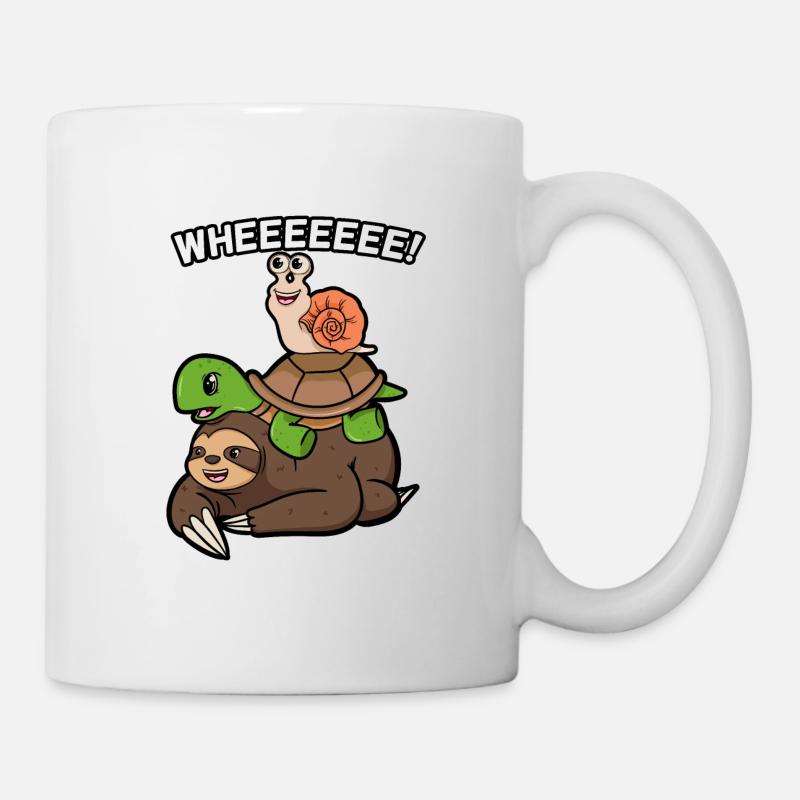 Tortue escargot et paresse - Mug blanc - blanc
