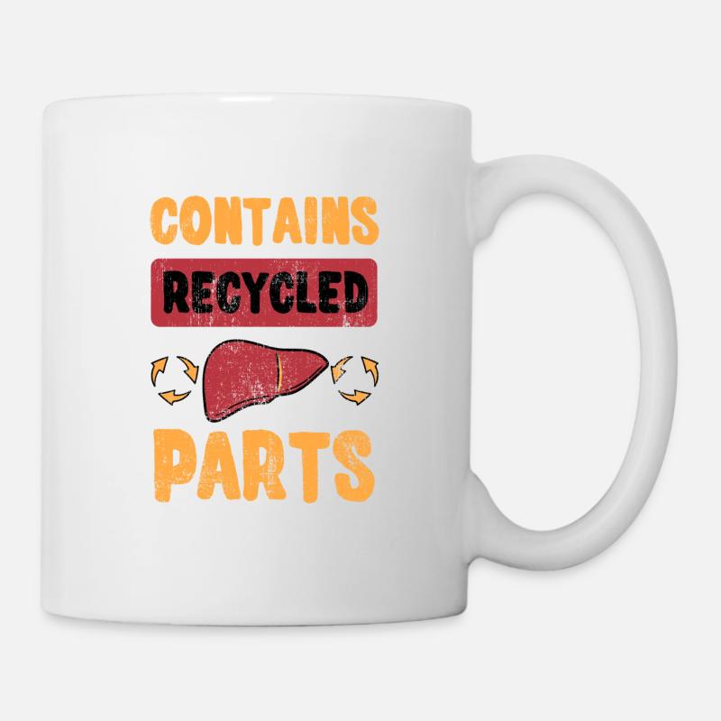 Contains Recycled Parts - Mug - white