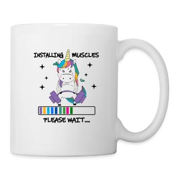 Installation des muscles, veuillez patienter Chemise Funny Unicorn - Mug blanc - blanc - Droite
