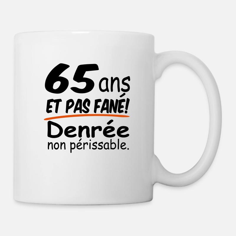 ANNIVERSAIRE 65 ANS/VISUEL HUMOUR/DESIGN HOMMES - Mug blanc - blanc