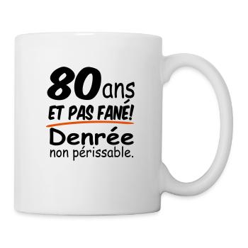 80 ans / anniversaire 80 ans / t-shirt 80 ans - Mug blanc - blanc - Droite