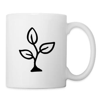 Keimling dreiblättrig / sprout - spross - plant - Tasse - Weiß - Rechts