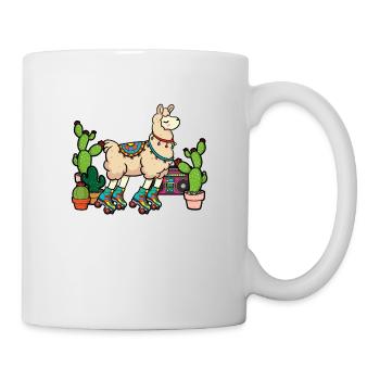 Llama Disco Roller Cactus - Tasse - Weiß - Rechts