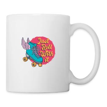 Roller skates with wings Just roll with us - Mug - white - Right