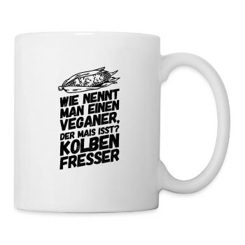 Lustige Sprüche Vegan Veganer Mais II - Tasse - Weiß - Rechts