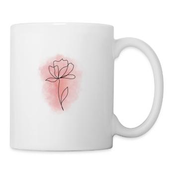 One line flower - Mug - white - Right