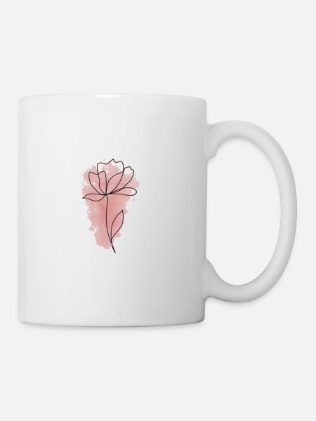 One line flower - Mug - white