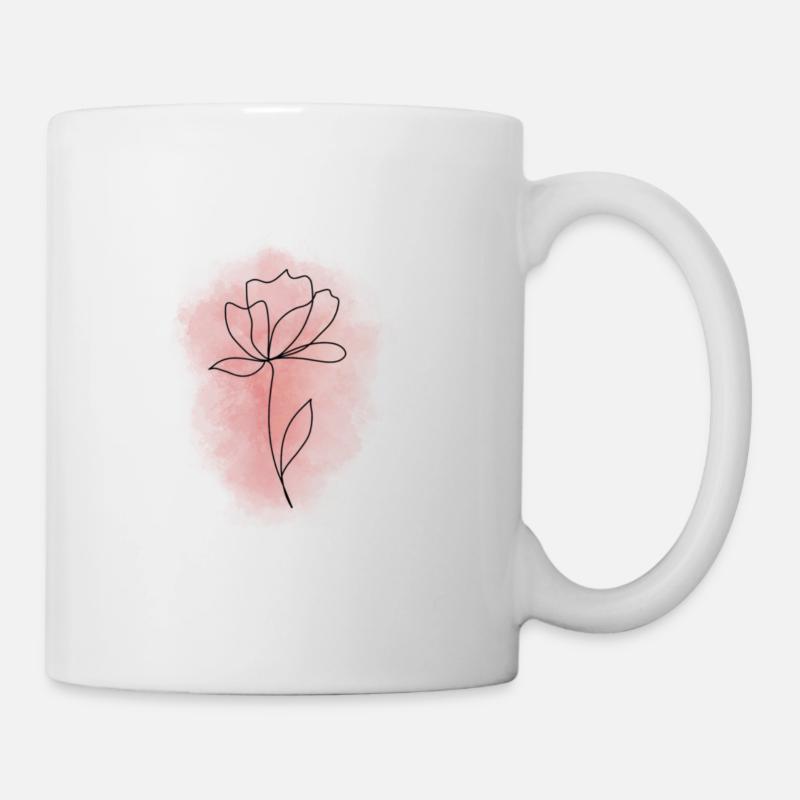 Fleur d'une ligne - Mug blanc - blanc
