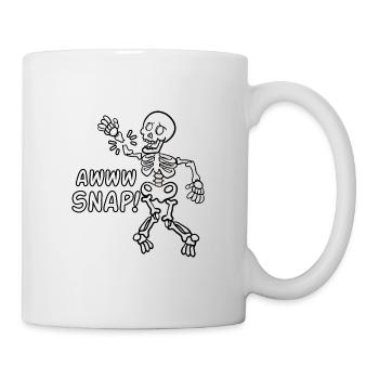 Awww Snap Skelett Gebrochene Knochen - Tasse - Weiß - Rechts