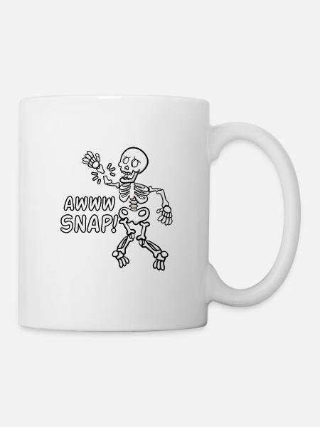 Awww Snap Skeleton Broken Bones - Mug - white