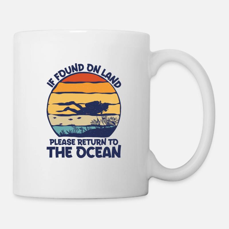 Taucherbrille Diving Tauchen Taucher - Tasse - Weiß