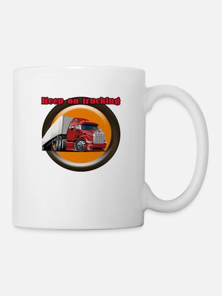 "Keep on trucking" - The gift for the trucker - Mug - white