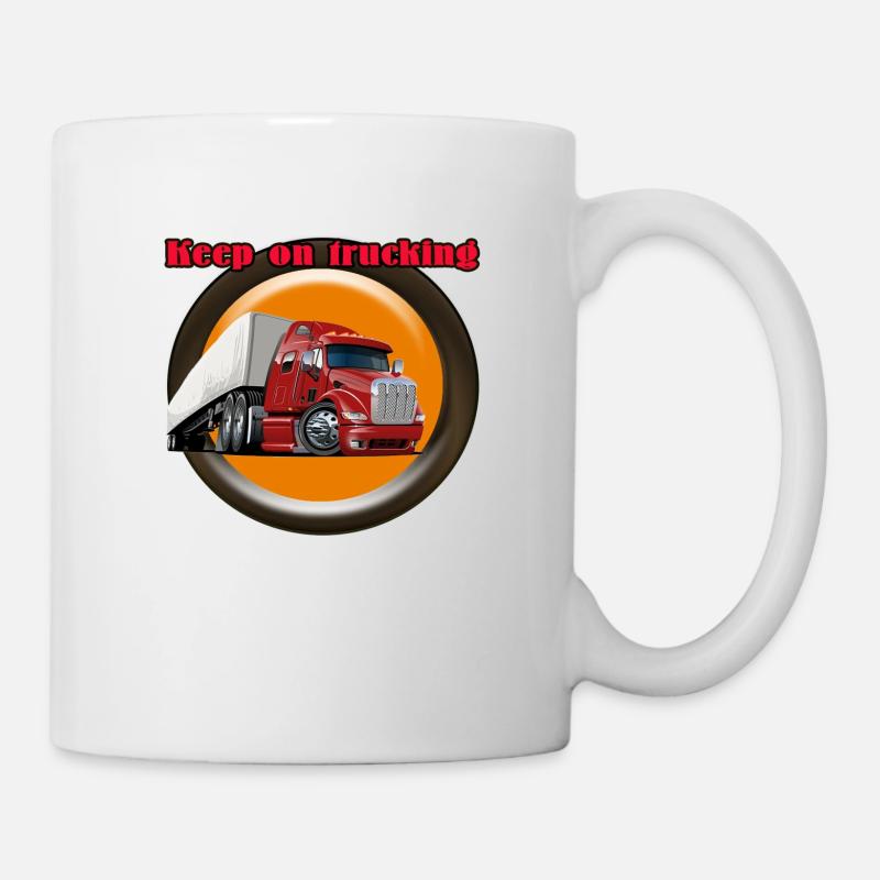 "Keep on trucking" - The gift for the trucker - Mug - white
