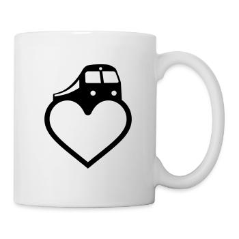 Herz Zug Bahn Eisenbahn - Tasse - Weiß - Rechts