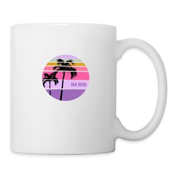 Coole San Diego California Palme Kunst - Tasse - Weiß - Rechts