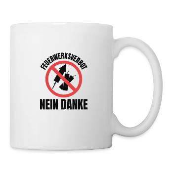 Böllerverbot Nein Danke Feuerwerksverbot Silvester - Tasse - Weiß - Rechts