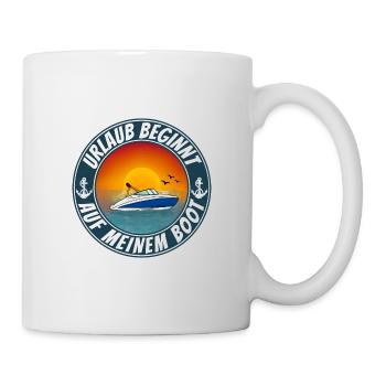 Boot Urlaub Motorboot als Gruppe - Tasse - Weiß - Rechts