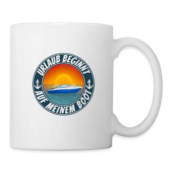 Boot Urlaub Motorboot als Gruppe - Tasse - Weiß - Rechts