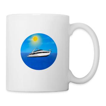 Motorboot im Meer - Tasse - Weiß - Rechts