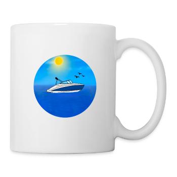 Motorboot - Tasse - Weiß - Rechts