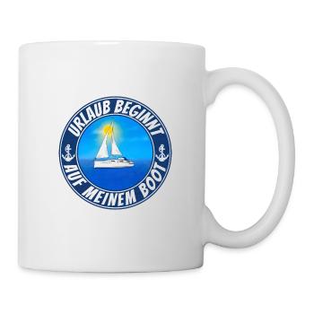 Boot Urlaub Segelboot als Gruppe - Tasse - Weiß - Rechts