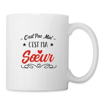 c'est pas moi c'est ma sœur - Mug blanc - blanc - Droite