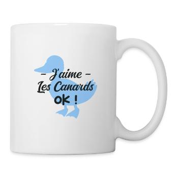 J'aime les canards Ok - Mug blanc - blanc - Droite