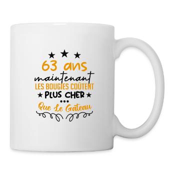 humour anniversaire 63 ans - Mug blanc - blanc - Droite