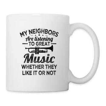Les voisins de la trompette écoutent de la bonne musique Les trompettistes - Mug blanc - blanc - Droite