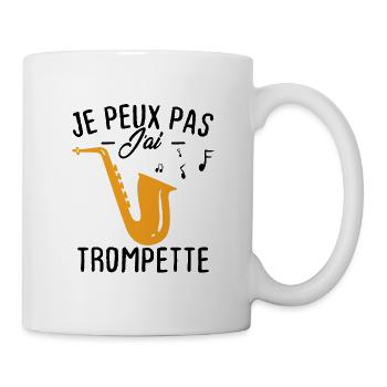 Je peux pas j'ai trompette - Mug blanc - blanc - Droite