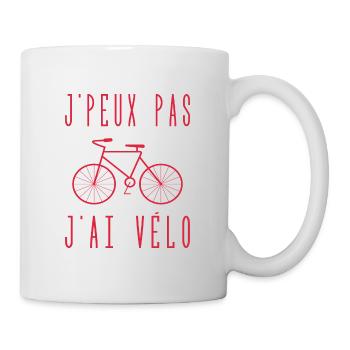 j'peux pas j'ai vélo - Mug blanc - blanc - Droite