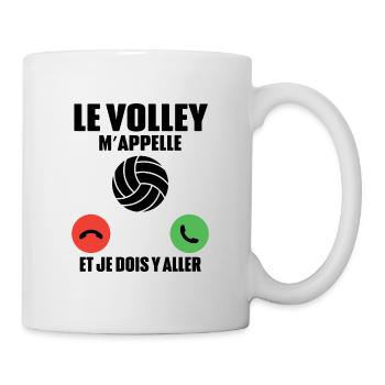 Le Volley m'appelle - Mug blanc - blanc - Droite