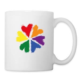 Regenbogenherzblume - Tasse - Weiß - Rechts