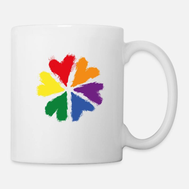 Rainbow Heart Flower - Mug - white