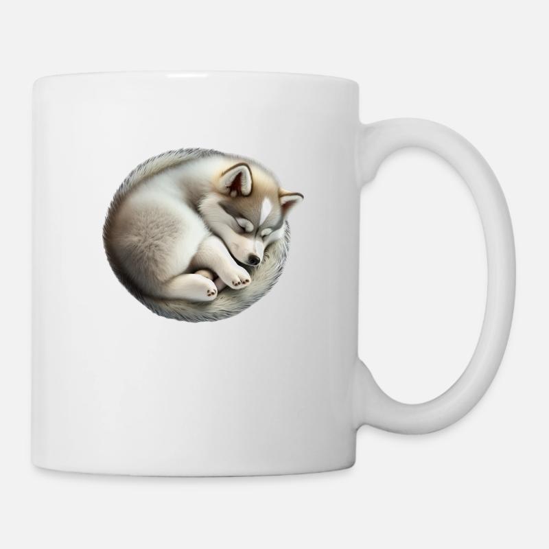 HUSKY ALL CUTE WHO SLEEPS - DOG - Mug - white
