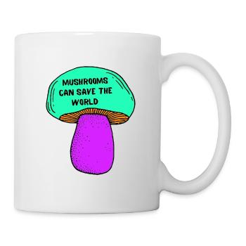 Mushrooms can save the world - Mug blanc - blanc - Droite