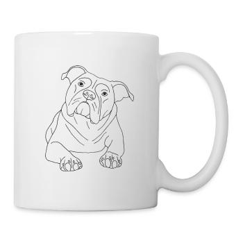 Old English Bulldog - Tasse - Weiß - Rechts
