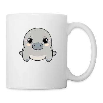 Liebenswerte Seekuh mit großen Augen - Tasse - Weiß - Rechts