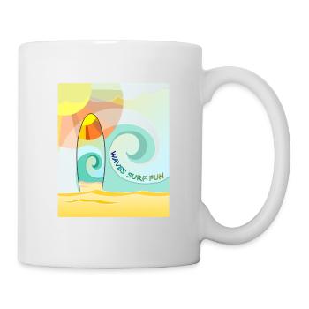 Planche de surf Waves - Mug blanc - blanc - Droite