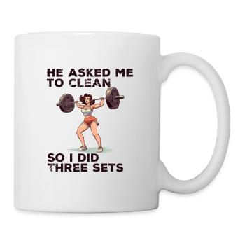 Lustiges Fitnessstudio-Mädchen-Geschenk weibliches Gewichtheber-Workout - Tasse - Weiß - Rechts
