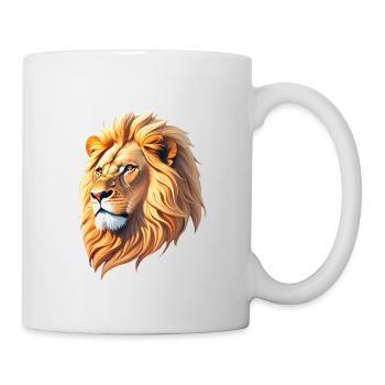 Majestätischer Löwenkopf - Tasse - Weiß - Rechts