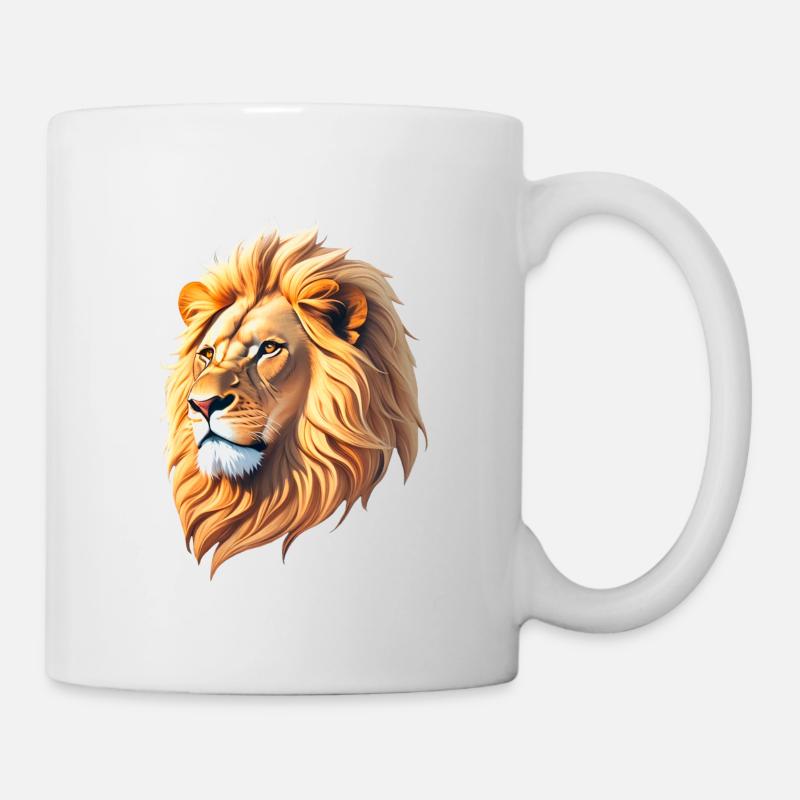 Majestätischer Löwenkopf - Tasse - Weiß
