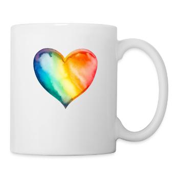 Cœur arc-en-ciel - Mug blanc - blanc - Droite