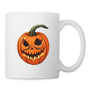 Halloween Kürbis - Tasse - Weiß - Rechts