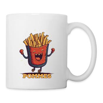 Happy Pommes - Pommes - Tasse - Weiß - Rechts