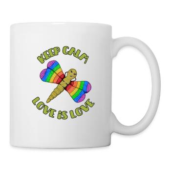 Keep Calm - Love is Love Rainbow Dragonfly - Mug - white - Right