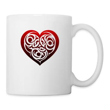 Celtic tribal heart of Brittany - Mug - white - Right