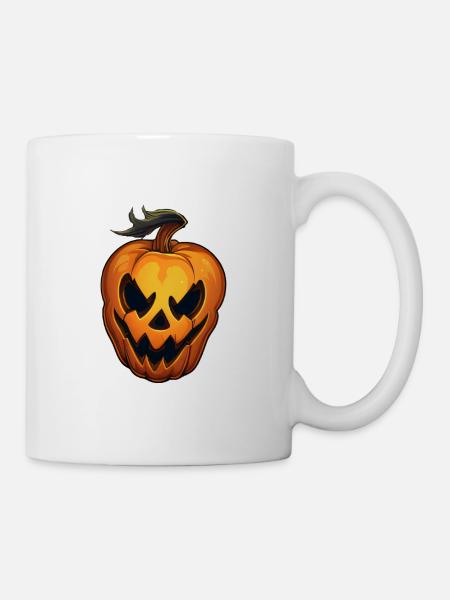 böser Halloweenkürbis - Tasse - Weiß