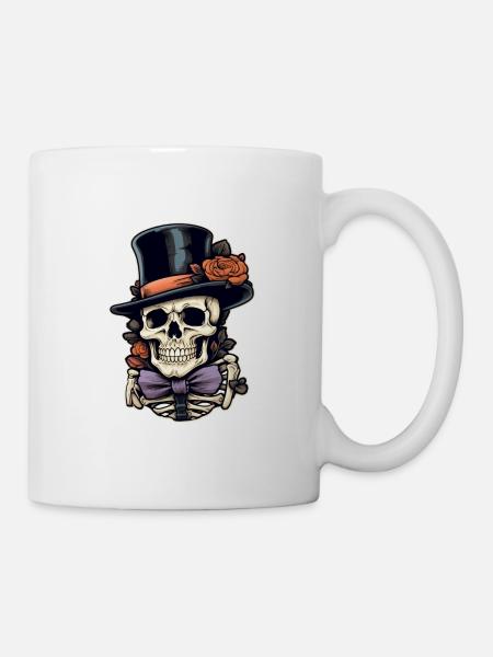 Totenschädel Halloween - Tasse - Weiß