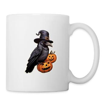 Crow with Pumpkin Halloween 4 - Mug - white - Right